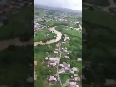 Aerial view of Caroni South Bank Road, St. Helena...
