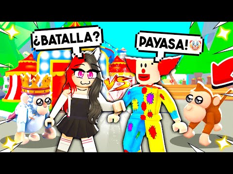 HAGO UNA BATALLA DE MASCOTAS de CIRCO contra *EL MAYOR PAYASO* de ADOPT ME!! (Roblox)