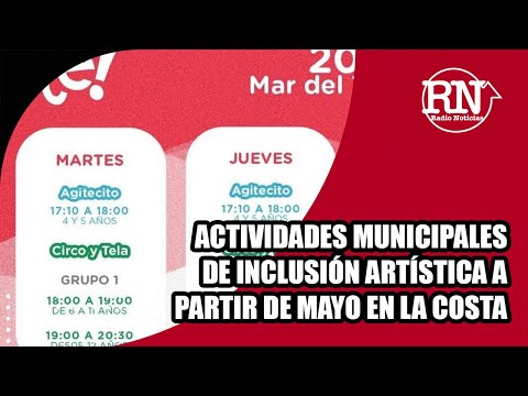 Actividades municipales de inclusión artística a partir de mayo en la Costa