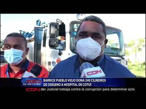 Barrick Pueblo Viejo dona 240 cilindros de oxígeno a hospital de Cotuí