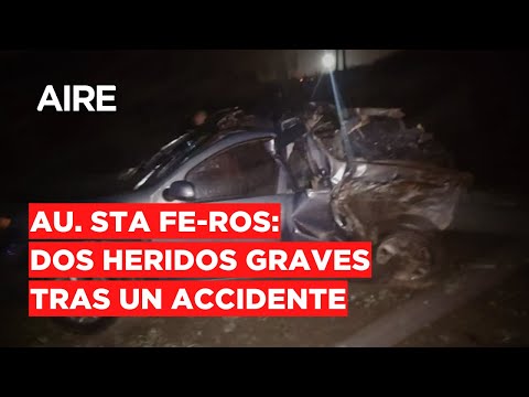 Au. Rosario - Sta Fe: dos heridos tras un fuerte accidente de tránsito entre un camión y un auto