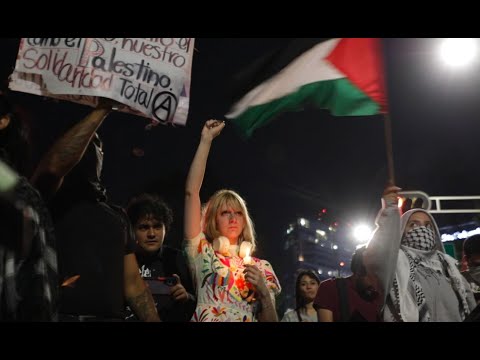Protestan en la embajada de Israel en Me?xico contra el genocidio en Palestina