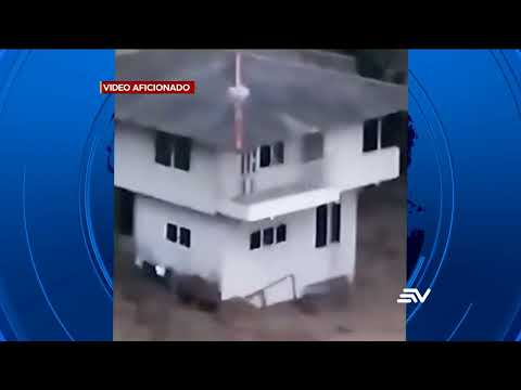 Aluvión destruyó casas, locales y carreteras en cantón Santa Isabel