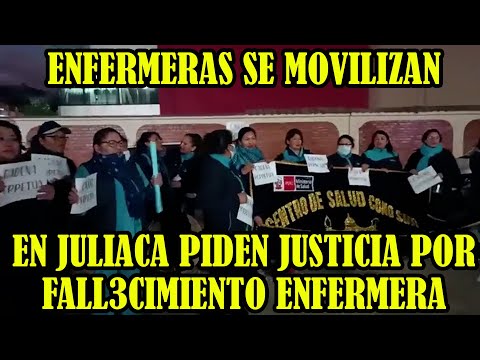 ENFERMERAS PROTESTAN EN FRONTIS DEL PODER JUDICIAL Y MINISTERIO PÚBLICO DE JULIACA PIDEN JUSTICIA