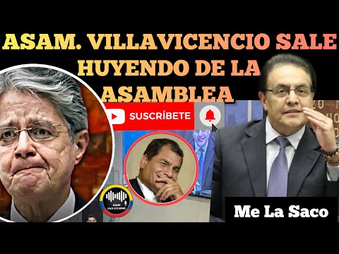 EL DENUNCIOLOGO FERNANDO VILLAVICENCIO SALE HUYENDO DE LA ASAMBLEA LASSO JODIDO NOTICIAS RFE TV