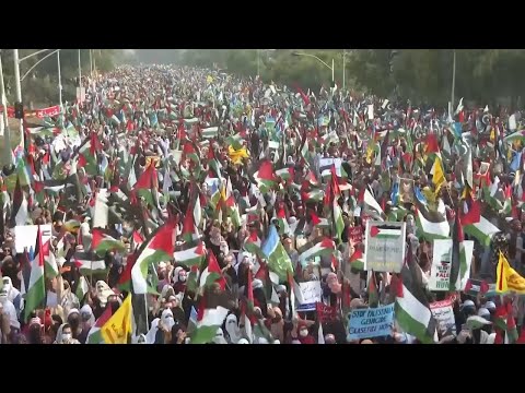 Thousands rally in support of Gaza in cities worldwide