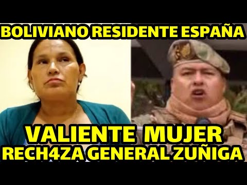 BOLIVIANOS RESIDENTES EN BARCELONA ESPAÑA CUESTIONA DECLARACIONES DEL GENERAL ZUÑIGA..