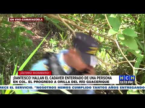 ¡Dantesco! Enterrado hallan cadáver de una persona en la ribera del río Guacerique en Comayagüela