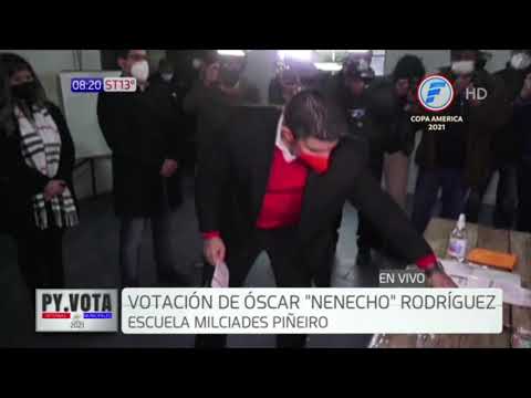 Óscar Nenecho Rodríguez votó en la escuela Milciades Piñeiro