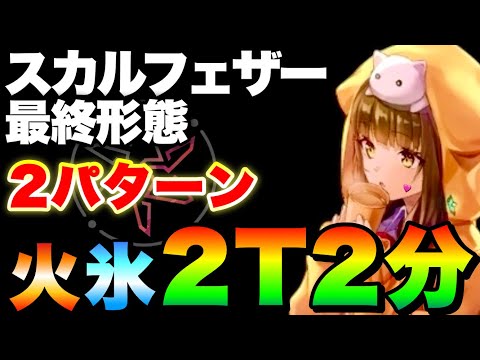 【ヘブバン】異時層スカルフェザー(最終形態) 『火・氷』2パターン両方2ターン2分討伐『完全3凸無し/夢の泪無し』(※5章中編ネタバレ有)【ヘブンバーンズレッド】【heaven burns red】