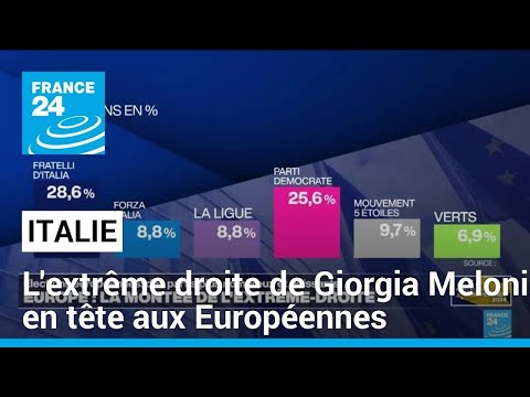 Italie : l'extrême droite de Giorgia Meloni en tête aux Européennes • FRANCE 24