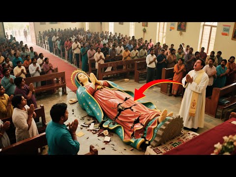 Statue of Our Lady of Guadalupe falls on believers and breaks during mass, priest shocks everyone