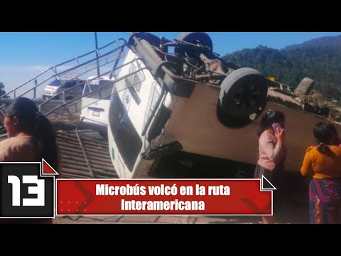 Microbús volcó en la ruta Interamericana