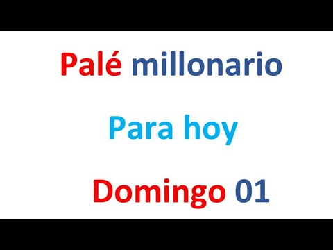 PALÉ MILLONARIO para hoy Domingo 01 de septiembre, El campeón de los números