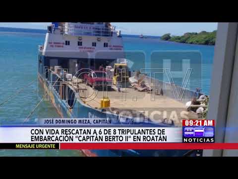 Rescatan a seis de los tripulantes de barco naufragado en Costa Norte de Honduras