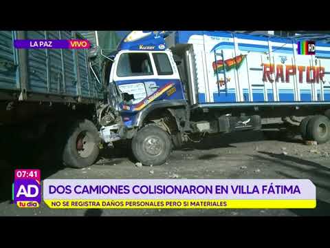 Dos camiones colisionan en Villa Fátima
