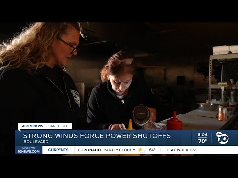 Strong winds force power shutoffs