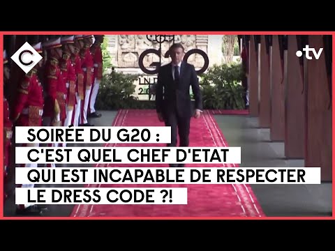 Emmanuel Bleu de Chanel Macron à Bali - L’ABC - C à Vous - 15/11/2022