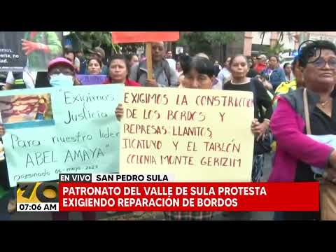 Patronato del Valle de Sula, protesta exigiendo reparación de bordos