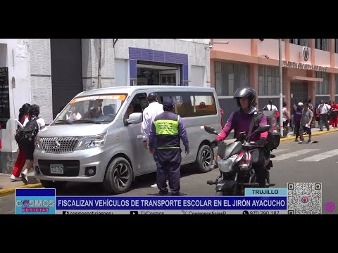 Trujillo: fiscalizan vehículos de transporte escolar en el jirón Ayacucho