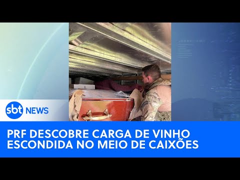 Polícia apreende carga de vinhos escondida em caixões | #SBTNewsnaTV (09/10/24)