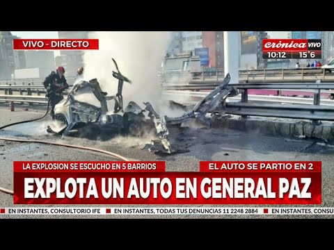 Explotó vehículo en avenida General Paz