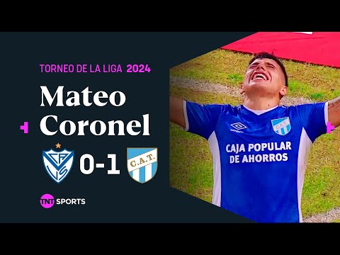 Mateo #Coronel madrugó a todos en el área y adelantó a #AtléticoTucumán en el marcador ante #Vélez