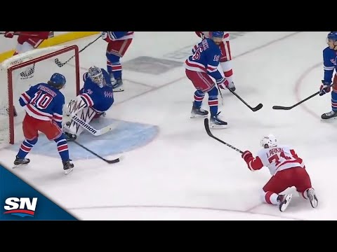 Red Wings Justin Holl Finds Dylan Larkin For Buzzer-Beating Goal vs. Rangers