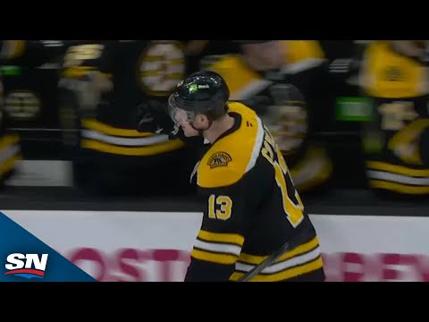 Bruins Charlie Coyle Throws Puck Off Sharks Askarov Frr Go-Ahead Goal