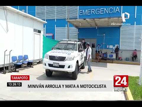 Tarapoto: motociclista muere tras impactar contra una minivan