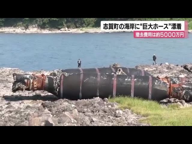 Image of Massive Hose Washes Ashore in Ishikawa
