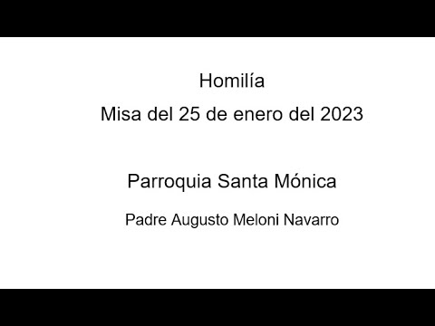 Homilía extraída de la Misa del 25 de enero del 2023