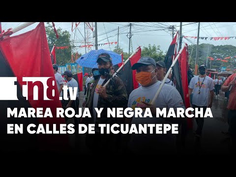Marea roja y negra desborda las calles de Ticuantepe - Nicaragua