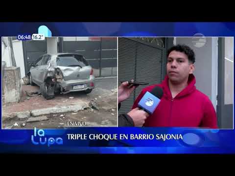 Triple choque en Asunción