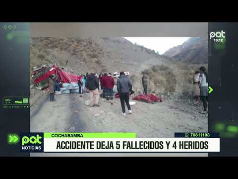 Accidente en Cochabamba deja 5 fallecidos y 4 heridos