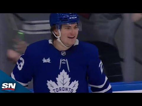 Maple Leafs Matthew Knies buries rebound for his fourth goal in as many periods