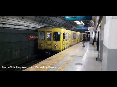 Trenes en la estación Carlos Pellegrini (2): Mitsubishi + CAF 6000