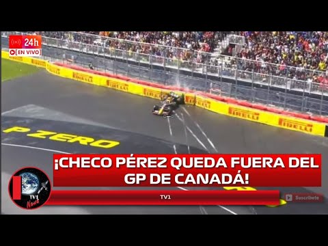 Checo Pérez choca y queda fuera del GP de Canadá tras tremendo derrape choque