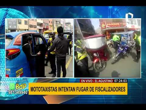El Agustino: mototaxistas intentan fugar de fiscalizadores