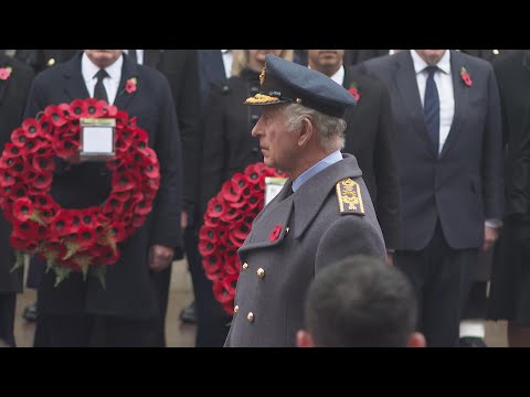 UK's King Charles leads Remembrance Sunday service at the Cenotaph