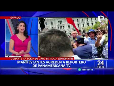 ¡Indignante! Manifestantes agreden a reportero de Panamericana Televisión (1/2)