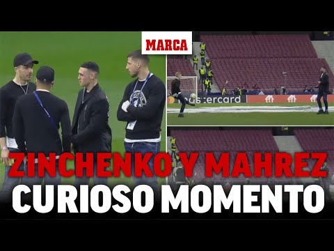 Se hace viral lo que hacen Mahrez y Zinchenko nada más pisar el Wanda I MARCA