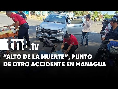 El «Alto de la muerte»: motociclista lesionada al ser arrollada en Managua