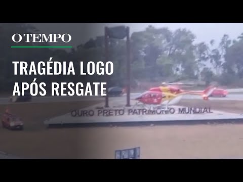 Corpos de bombeiros que estavam em helicóptero que caiu em Ouro Preto começam a ser resgatados