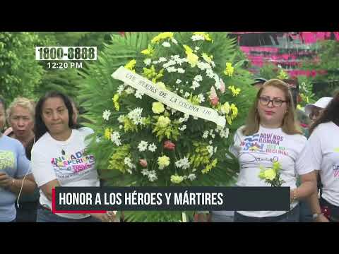 Rinden homenaje a Héroes y Mártires de la Colina 110 en Managua - Nicaragua