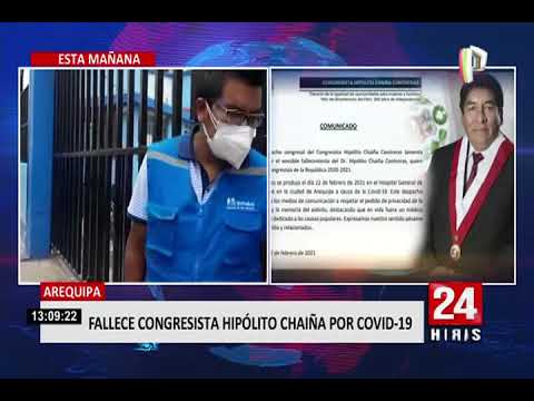 Congresista Hipólito Chaiña  falleció tras ser internado por síntomas del coronavirus