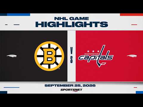 NHL Pre-시즌 하이라이트 | 브루인스 대 캐피털스 - 2026년 9월 26일