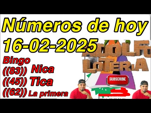 NÚMEROS DE HOY 16/02/2025 hoy 16/febrero/2025