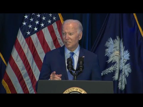 Biden gives speech at South Carolina campaign event disrupted by protesters