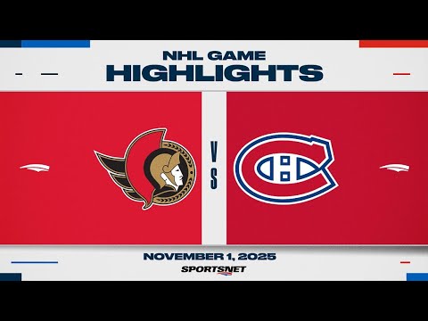 NHL Highlights | Senators vs. Canadiens - November 1, 2025